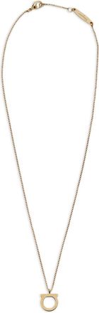 Ferragamo large Gancini pendant necklace - women - Brass - One Size - Gold