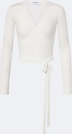 Norba Ribbed-knit wrap top
