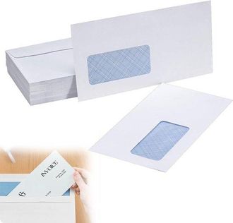 OEM Paquete De 100 Unidades - Sobres Autoadhesivos - 80 G - Tama&ntilde;o: 110 X 220 Mm - Con Ventana - Tama&ntilde;o De La Ventana: 45 X 100 Mm