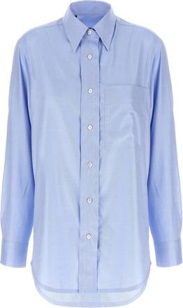 Brioni Overhemden, Dames, Blauw, M, Katoen, Sea Island Katoenen Overhemd