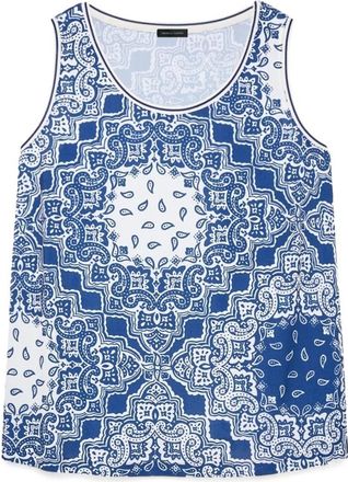 Fiorella Rubino Dames, Tops, Blauw, Maat: XL Poliester