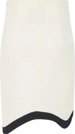 Moschino Asymmetrische Kokertop Jurk - Dames - Midirokken - Wit - S - Wol - Rokken