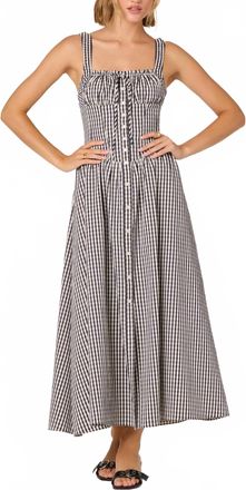 Astr Temperance Maxi Dress In Black Gingham