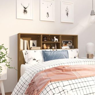 vidaXL Mueble Cabecero Marr&oacute;n Roble 120x19x103,5 Cm Vidaxl