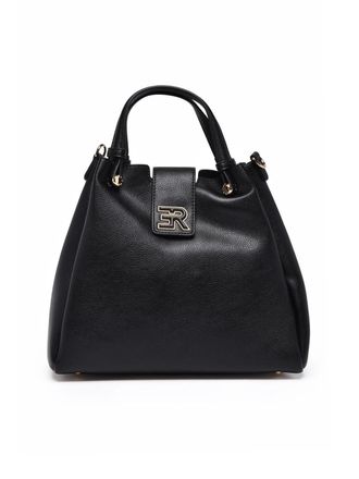 Ermanno Scervino Black Polyurethane Vally Shoulder Bag