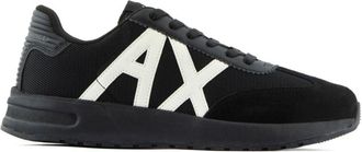 A|X Armani Exchange logo-patch panelled-design sneakers - men - Rubber/Leather/Polyester/Fabric - 11 - Black