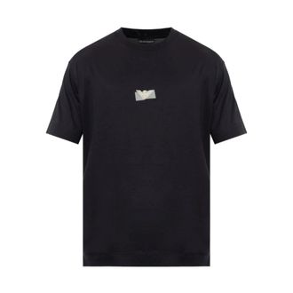 Emporio Armani Logo-print T-shirt met korte mouwen - Heren - T-shirts - Blauw - 2XL - Katoen - Tops
