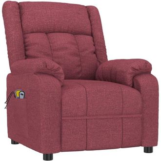 vidaXL Sill&oacute;n De Masaje El&eacute;ctrico Tela Rojo Tinto Vidaxl