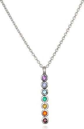 Satya Jewelry Divine Alignment Gemstone Chakra Silver Necklace