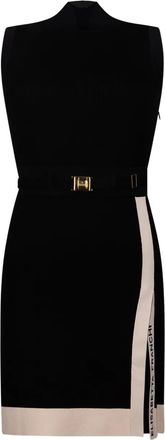 Elisabetta Franchi belted sleeveless mini dress - Black