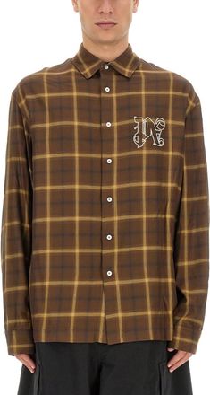 Palm Angels Brown MONOGRAM SHIRT