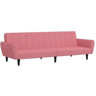vidaXL Divano Letto a 2 Posti Rosa in Velluto vidaXL
