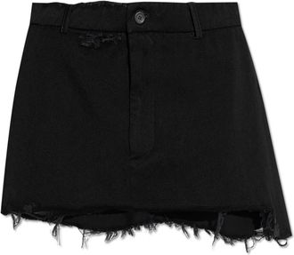 Balenciaga Korte rok met een vintage effect - Dames - Korte rokken - Zwart - M - Katoen - Rokken