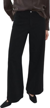 Mango Wide Leg Jeans in Black Denim at Nordstrom, Size 12