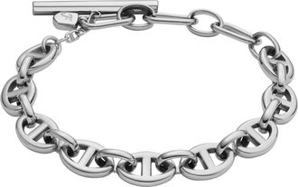 Fossil Heritage D-Link Roestvrij Stalen Schakelarmband - Dames - Armbanden - Grijs - ONE Size - Accessoires