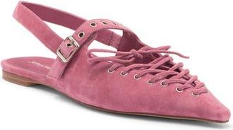 Jeffrey Campbell Geralt Pointed Toe Slingback Flat in Dusty Rose Suede at Nordstrom, Size 8.5