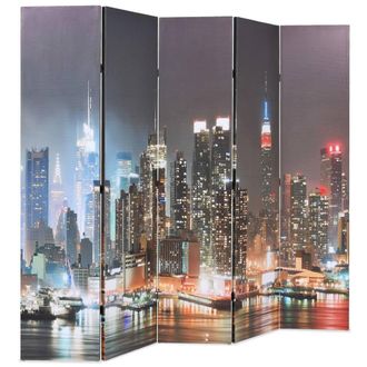 Berkfield Home Folding Room Divider 200x170 cm New York by Night