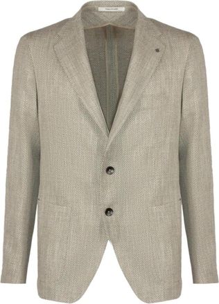 Tagliatore Jas Beige - Heren - Blazers - Beige - L - Katoen - Jassen