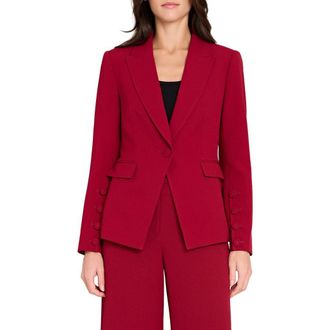 Tahari by ASL One-Button Blazer in Mulberry at Nordstrom, Size 4