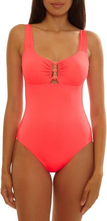 BECCA by Rebecca Virtue Marble Canyon Ring One-Piece Swimsuit in Caliente at Nordstrom, Size Medium