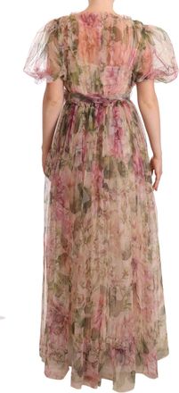 Dolce & Gabbana Womens Floral Print Nylon Maxi Dress Multicolor