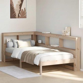 vidaXL Cama Con Estanter&iacute;a Sin Colch&oacute;n Madera Maciza De Pino 90x190 Cm Vidaxl
