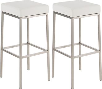 Clp Clp - Set De 2 Taburetes Montreal Altura 85 Cm Blanco Acero Inoxidable