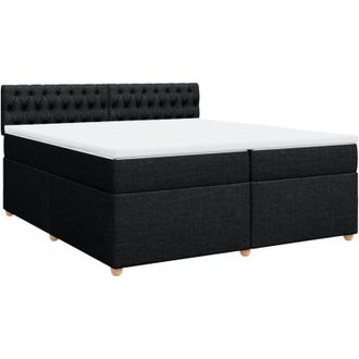 vidaXL Vidaxl - Cama Box Spring Con Colch&oacute;n Tela Negro 200x200 Cm