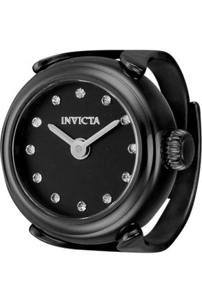 Invicta Mini 44484 Dames Horloge - Quartz Uurwerk - Roestvrij Staal met zwarte Wijzerplaat - 17mm