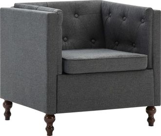 vidaXL Sillón de tela gris oscuro Vidaxl