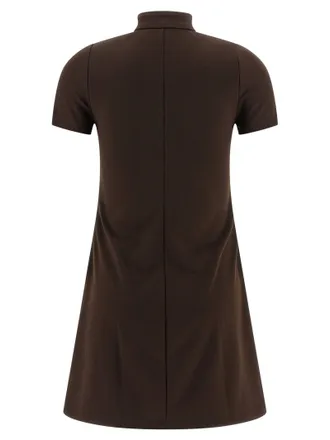 Courr&egrave;ges Logo-Embroidered Interlock Dress - Brown