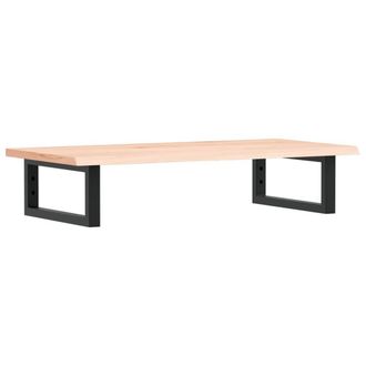 Berkfield Home Basin Shelf Wall Mounted Steel & Solid Wood Oak in Light Oak