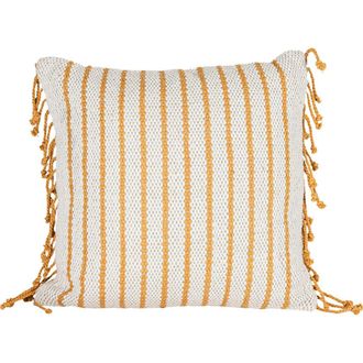 Foreside Home And Garden Handwoven Ochre Striped Filled Throw Pillow, 20 x 20 in Yellow at Nordstrom, Size Medium