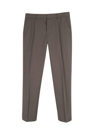 Lanvin Taupe Cotton Tailored Trousers Size S