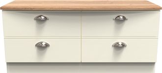 Welcome Furniture Westminster Ready Assembled 4 Drawer Bed Box in Cream Ash & Riviera Oak - Welcome Furniture | TJ Hughes