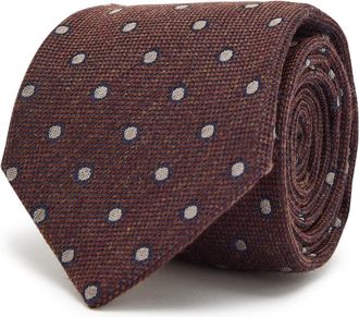 Paul Smith Small Spot Wool and Silk-blend tie - Brown - One Size