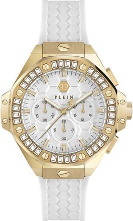 Philipp Plein Royal Chronograph Silicone Strap Watch, 42mm in Ip Yellow Gold at Nordstrom
