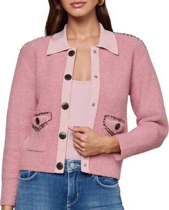 L'agence Poetry Cardigan In Mauve Rose/dark