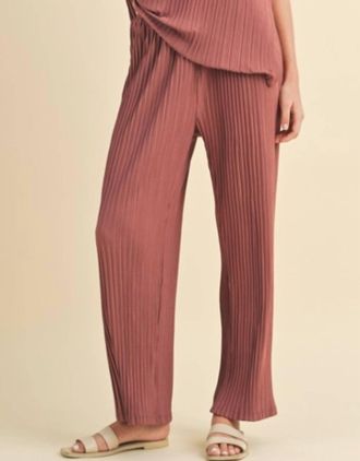 Wishlist Pleated Elastic Waist Pant In Sienna