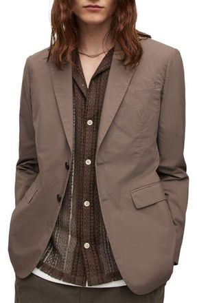AllSaints Canta Cotton Blazer in Earthy Brown at Nordstrom, Size 38