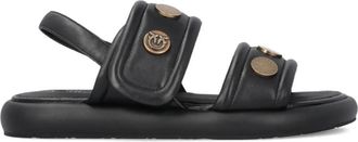 Pinko Sandali in pelle con borchie - Nero