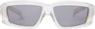 Rick Owens Transparante rechthoekige zonnebril met getinte glazen - unisex - Zonnebrillen - Grijs - ONE Size - Nylon - Accessoires