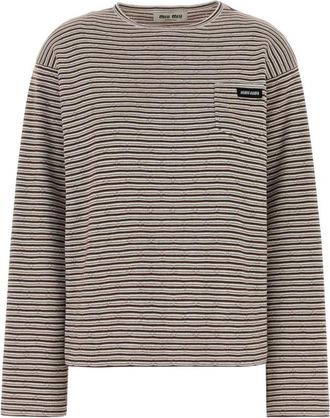 Miu Miu Multicolor Stripes Crew Neck Sweater