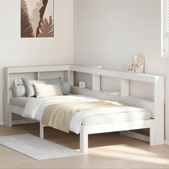 Berkfield Home Bookcase Bed without Mattress White 90x200 cm Solid Wood Pine