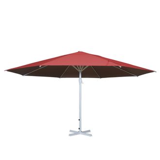 Hhg Hhg - Parasol Meran Ii, Sombrilla De Hosteler&iacute;a, &Oslash; 5m Poli&eacute;ster/palo Aluminio Blanco 28kg, Rojo Sin Soporte