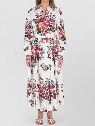 Dolce & Gabbana floral bouquet print cropped knot shirt