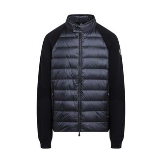 Moncler Gevoerd vest met ritssluiting van wolmix - Heren - Jassen - Blauw - Maat: XL Wol