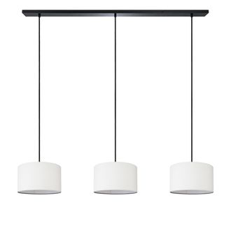 Paco Home Paco Home - L&aacute;mpara De Suspensi&oacute;n Sal&oacute;n L&aacute;mpara De Techo Pantalla De Tela Monocolor Blanco (&oslash;28cm), L&aacute;mpara Colgante-negro - Tipo 2