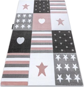 RugsX Alfombra Petit Teeny Coraz&oacute;n Estrellas Los Animales Rosado Pink 180x270 Cm