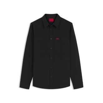 HUGO BOSS Relaxed-fit shirt in cotton twill with chest logo